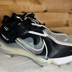 Nike Force Zoom Trout 7 Black White Metal Spike Baseball Cleats Men’s Size 11.5